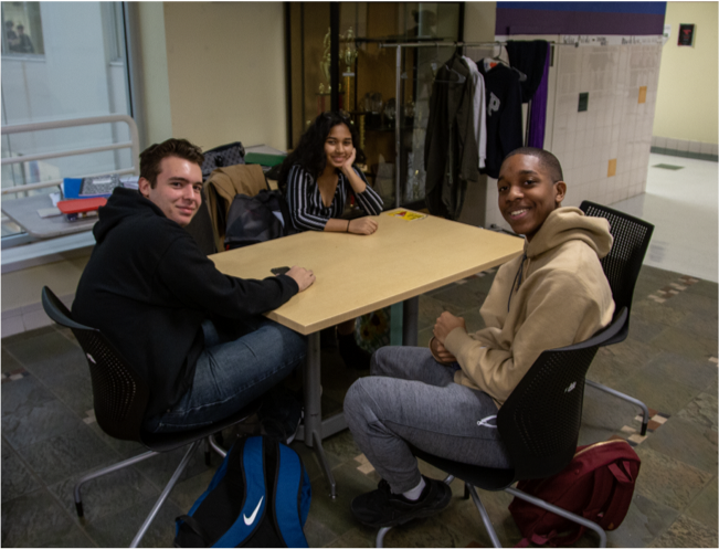 Students sitting at a table